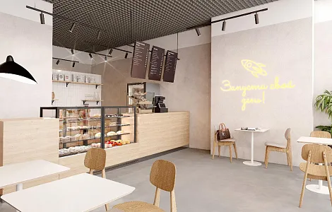 Дизайн-проект кофейни Bodro Coffee в Башне Федерация