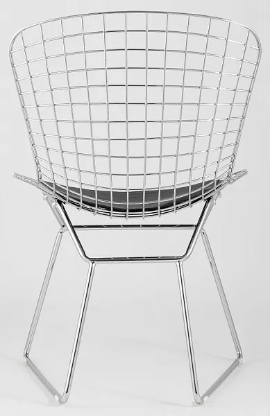 Стул обеденный Bertoia хромированный с черной подушкой фото 4