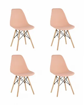 Стул Eames Style DSW персиковый x4 (разборный каркас)