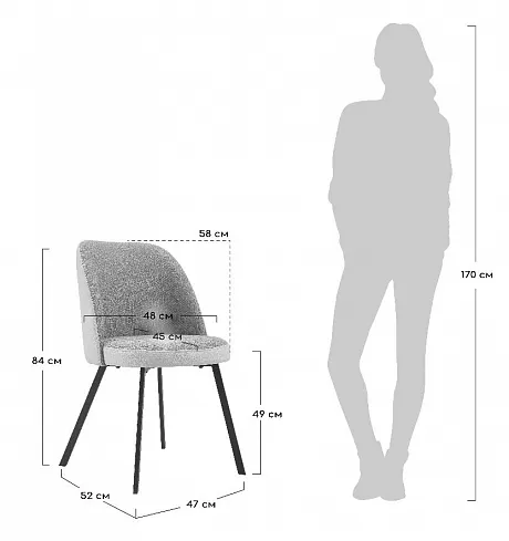 Стул Praga тёмно-серый фото 5