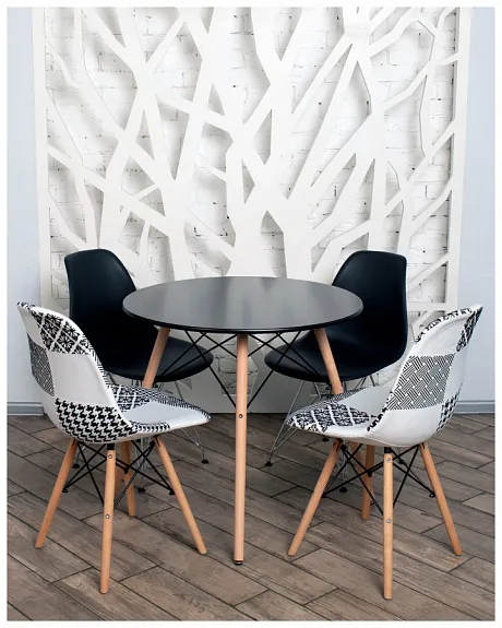 Стол круглый EAMES DSW NEW D=80 черный фото 4
