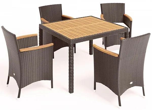 Комплект плетеной мебели AFM-440B 90x90 Brown (4+1)
