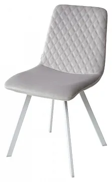 Стул DAIQUIRI BLUVEL-03 LIGHT GREY / белый каркас, велюр
