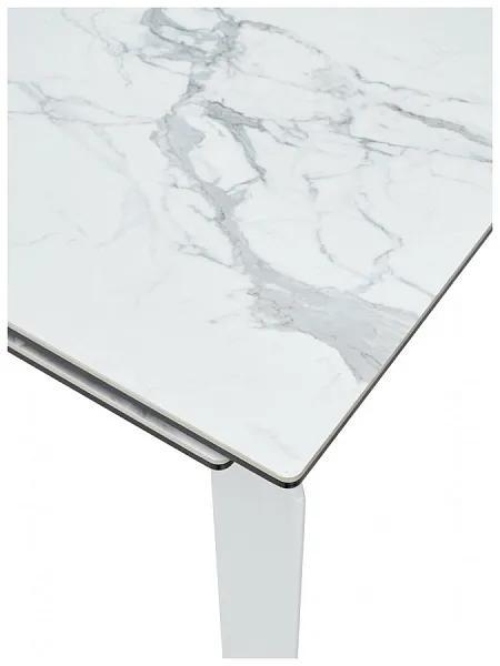 Стол CORNER 120 MATTE STATUARIO Белый мрамор матовый керамика, стекло/ белый каркас, ®DISAUR фото 6