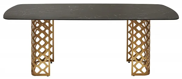 Стол CHIAVARI 220 KL-116 Черный мрамор матовый, итальянская керамика / бронзовый, ®DISAUR фото 7