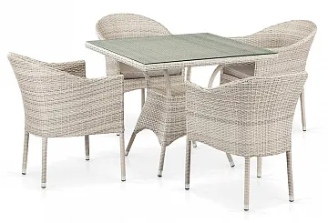 Комплект плетеной мебели T190B/Y350A-W85-90x90 Latte 4Pcs
