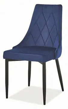 Стул SIGNAL TRIX B VELVET (темно-синий/черный мат)