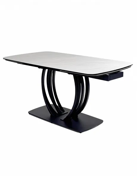 Стол MATERA 160 MARBLES KL-99 Белый мрамор матовый, итальянская керамика/ черный каркас, ®DISAUR фото 2