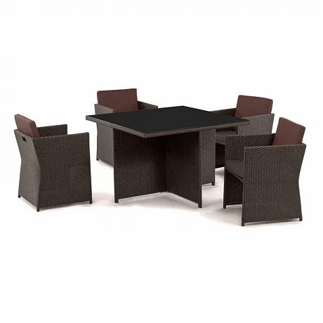 Комплект плетеной мебели T300A/Y300A-W53 Brown 4Pcs фото 3