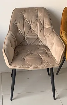 Стул TROY BLUVEL-40 BEIGE, велюр/ черный каркас