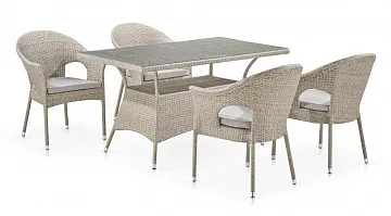 Комплект плетеной мебели T198C/Y79C-W85 Latte (4+1)