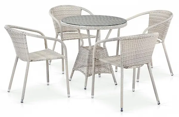 Комплект плетеной мебели T705ANT/Y137C-W85 4Pcs Latte