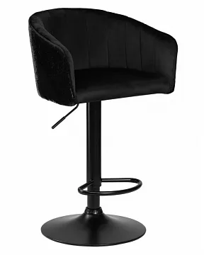 Стул барный  DARCY BLACK SHINY (черный велюр с черно-золотыми пайетками)