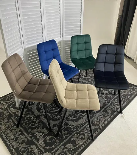 Стул CHILLI SQUARE BLUVEL-38 LATTE, велюр фото 5