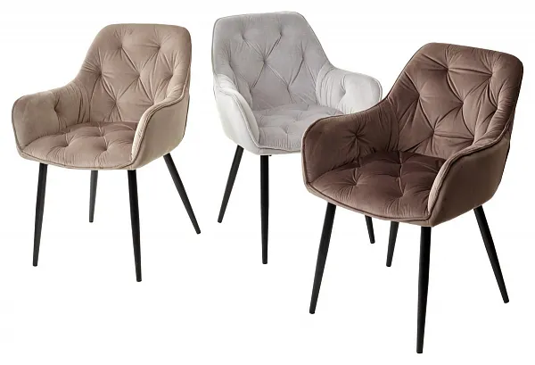 Стул TROY BLUVEL-03 LIGHT GREY, велюр/ черный каркас фото 7