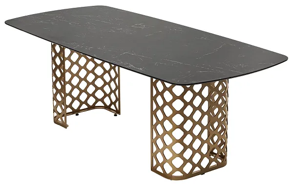 Стол CHIAVARI 220 KL-116 Черный мрамор матовый, итальянская керамика / бронзовый, ®DISAUR фото 6