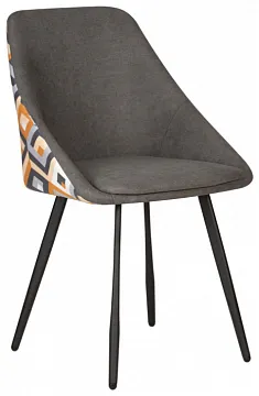 Стул MARKUS ЭМАЛЬ ЧЕРНЫЙ МУАР ткань Candy Graphite+Escada Ochre