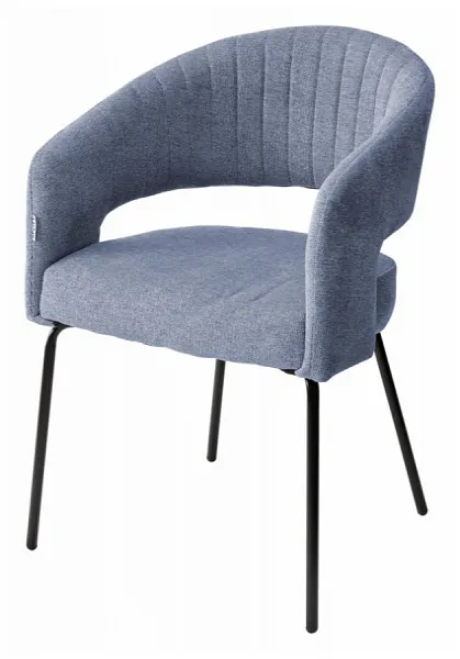 Стул SNUG WZ2042-16 бледно-васильковый, фактурный велюр / черный каркас, M-City
