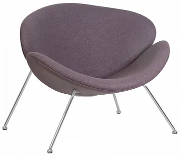 Кресло дизайнерское  EMILY (серая ткань AF7, хромированная сталь)