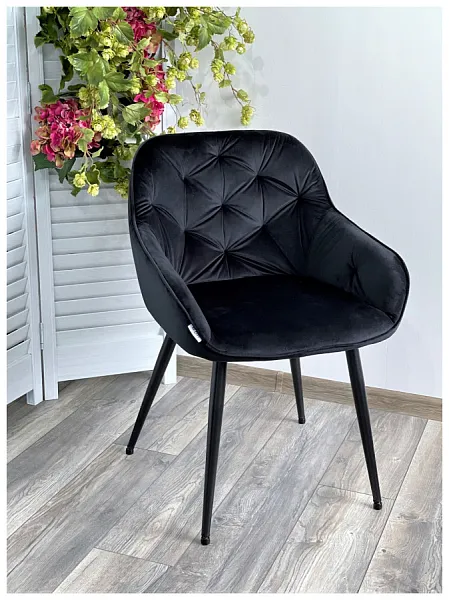 Стул BREEZE BLUVEL-19 BLACK, велюр фото 5