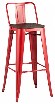 Стул барный TOLIX WOOD со спинкой красный глянцевый