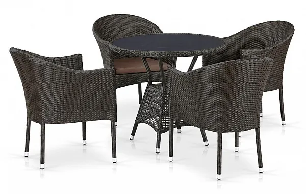 Комплект плетеной мебели T707ANS/Y350-W53 4Pcs Brown