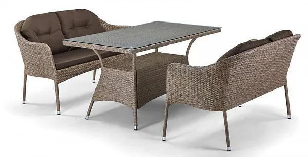 Комплект плетеной мебели T198B/S54B-W56 Light brown