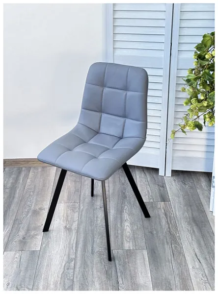 Стул CHILLI-Q SQUARE Oracul 965 Серый, экокожа PU / черный каркас, фото 4