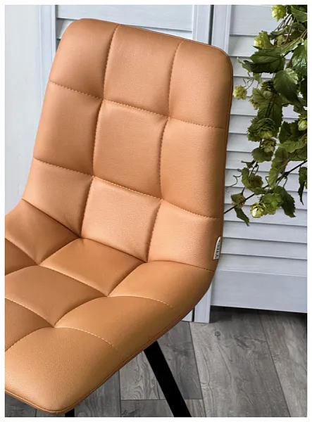 Стул CHILLI-Q SQUARE Oracul 542 Темно-желтый, экокожа PU / черный каркас, фото 2