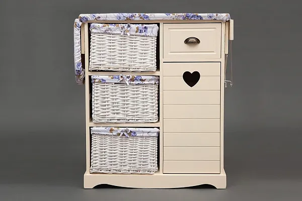 Гладильный комод с 3-я корзинами Secret De Maison PLANCHE ( mod. HX13-302 ) paulownia, мдф, 130x32x82см, butter white (слоновая кость) фото 8