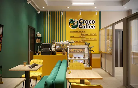Дизайн-проект кофейни CrocoCoffee