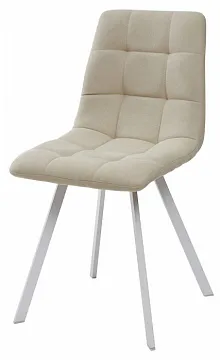 Стул CHILLI SQUARE UF860-01B бежевый, ткань/ белый каркас