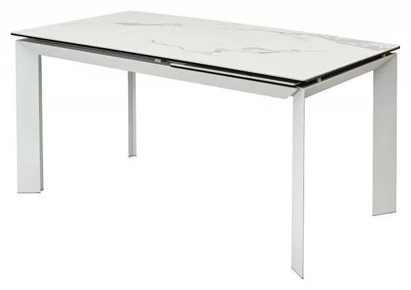 Стол CREMONA 140 HIGH GLOSS STATUARIO Белый мрамор глянцевый, керамика/ белый каркас, ®DISAUR фото 9