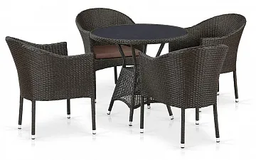 Комплект плетеной мебели T707ANS/Y350-W53 4Pcs Brown