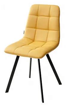 Стул CHILLI SQUARE HK017-19 глубокий желтый, PU / черный каркас