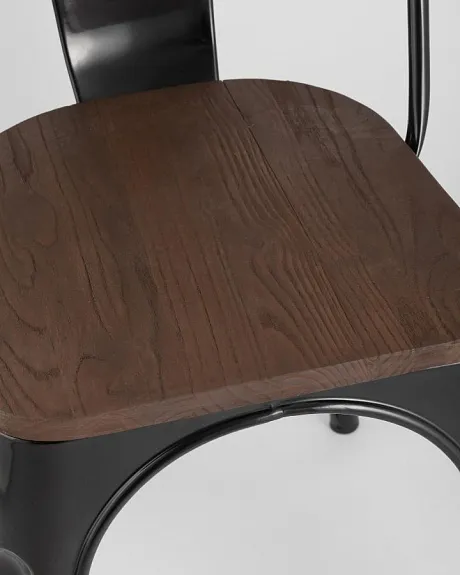 Стул TOLIX WOOD черный глянцевый фото 8