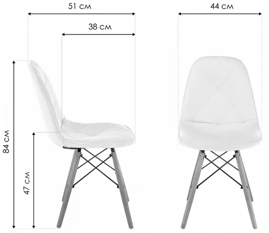 Стул деревянный Kvadro 1 white / wood фото 2