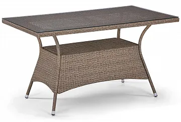 Плетеный стол T198B-W56-140x80 Light brown
