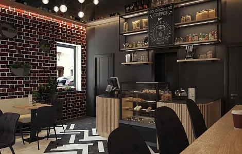 Дизайн-проект кафе в автомоечном комплексе Urban в Одинцово