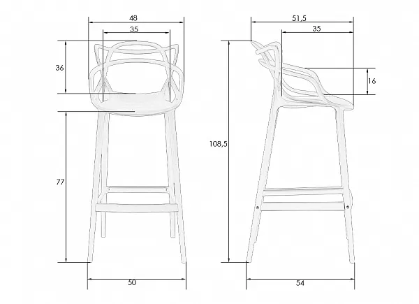 Стул барный MASTERS BAR белый W-02 фото 12