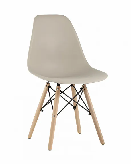 Стул Eames Style DSW бежевый (разборный каркас)