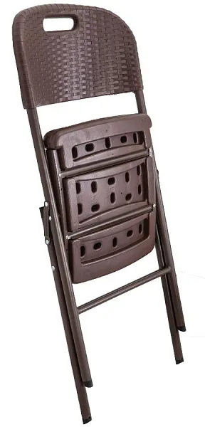 Стул садовый складной, коричневый (имитация ротанга), hdpe-пластик фото 5