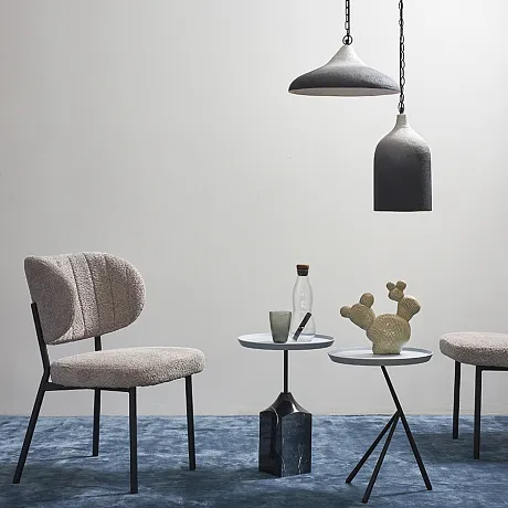 Столик приставной Sustainable Collection, D38 см, серо-голубой/черный фото 4