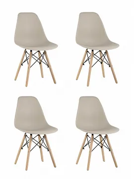 Стул Eames Style DSW бежевый x4 (разборный каркас)