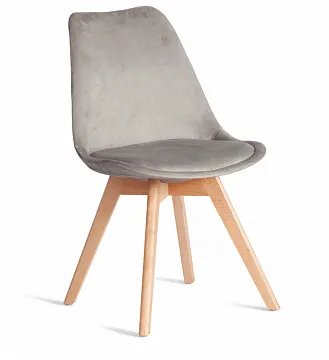 Стул TULIP SOFT (mod. 053V) Светло серый, натуральный