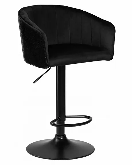 Стул барный DARCY BLACK SHINY (черный велюр с черно-золотыми пайетками)