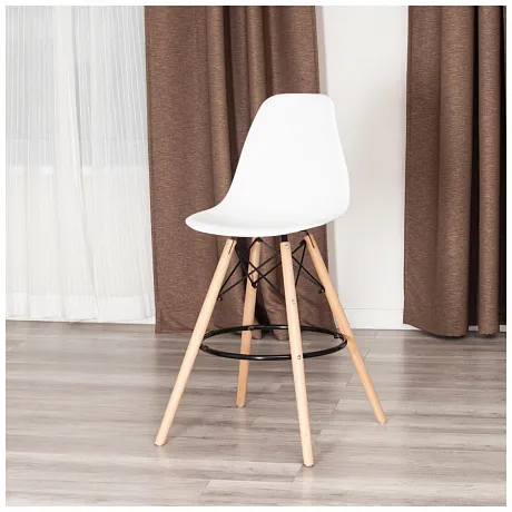 Стул барный Cindy Bar Chair (mod. 80-1) Белый, натуральный фото 9