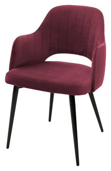 Стул FANTINE-LA ВИННЫЙ #16, велюр / черный каркас