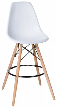 Стул барный DSW BAR ножки светлый бук, цвет сиденья белый W-02