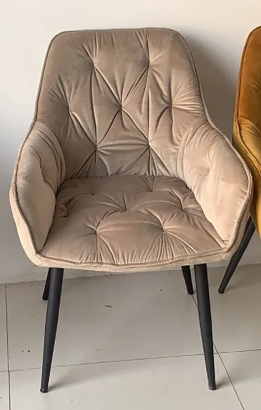 Стул TROY BLUVEL-40 BEIGE, велюр/ черный каркас